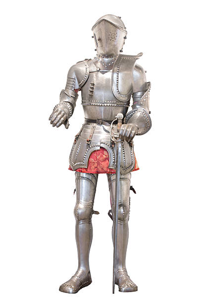 istock Medieval knight armour over white isolated background 467111899