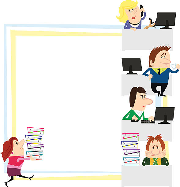 Office team vector art illustration