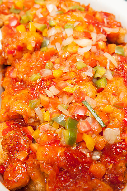 Seabass with spicy,sweet and sour sauce
