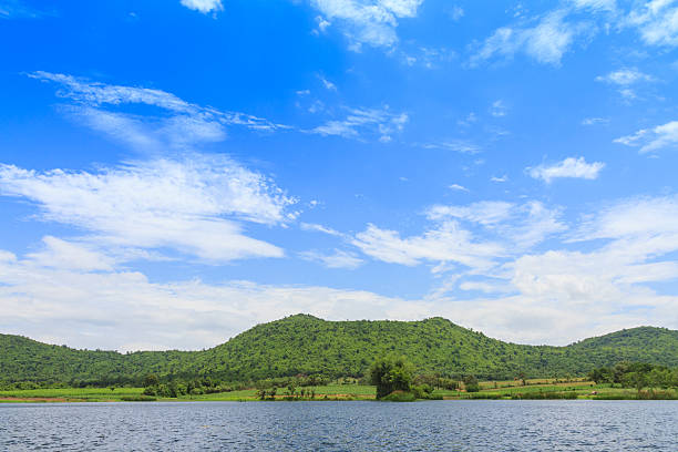 istock The blue sky and mountain lanscape style. 467112242