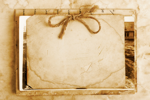 Vintage Background With Old Paper Letters And Photos Stock Photo - Download  Image Now - iStock