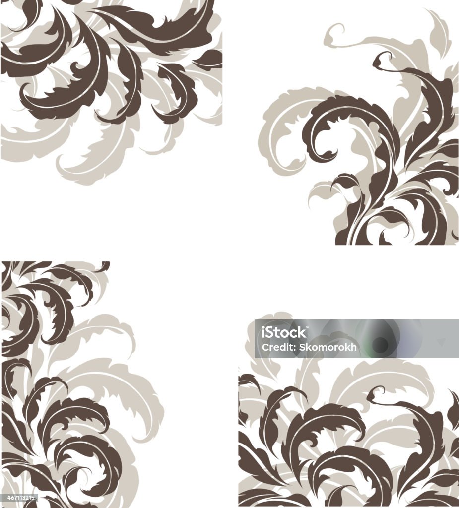 Elementos florais Vintage - Royalty-free Abstrato arte vetorial