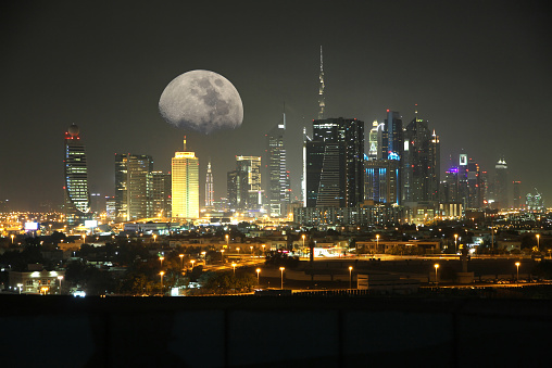 Dubai view by night, United Arab Emirates
