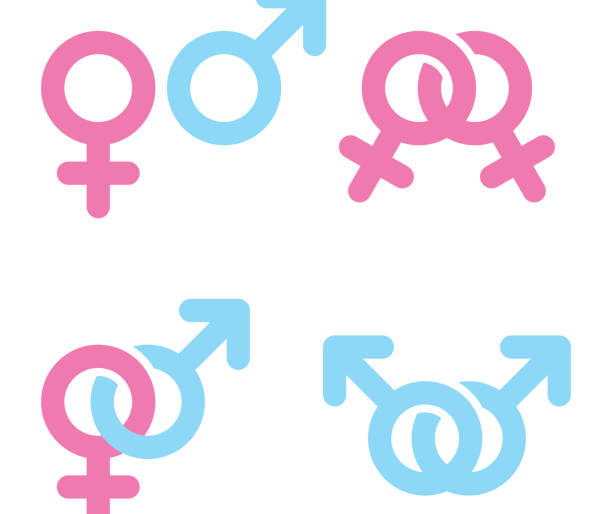 illustrazioni stock, clip art, cartoni animati e icone di tendenza di simboli di maschi e femmine - female symbol