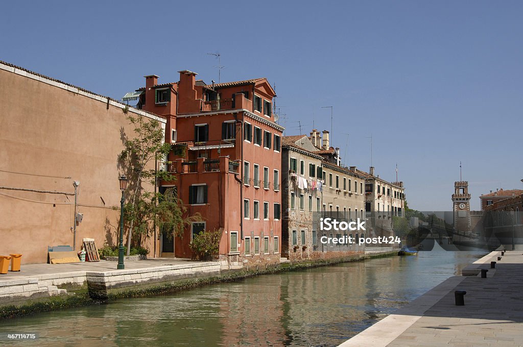 Arsenal of Venice, Venice, Italy Fondamenta Arsenale and Arsenale di Venezia on the background, Venice, Italy Architecture Stock Photo