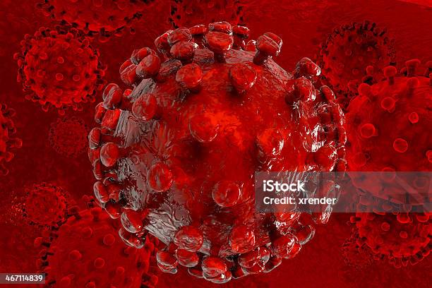 Virus Del Vih 3d Prestado Ilustración Foto de stock y más banco de imágenes de Asistencia sanitaria y medicina - Asistencia sanitaria y medicina, Bacteria, Color vibrante