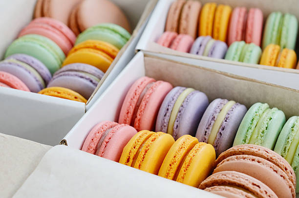 istock Set of colorful macaroon in the boxes 467116856