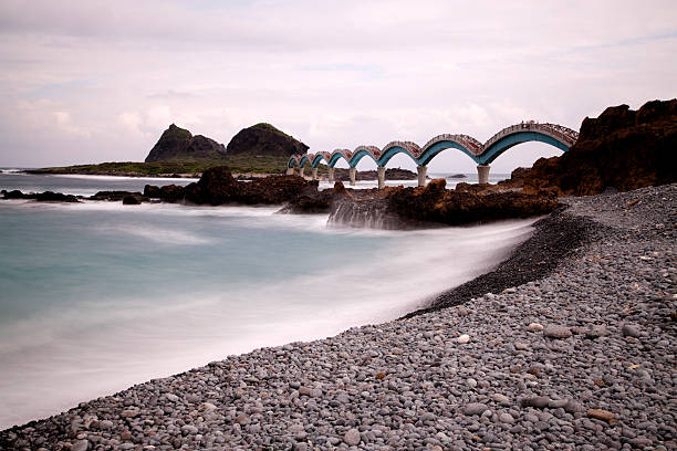 Motion blurred sea, Sansiantai Dragon Bridge to Sanxiantai Island, Taitung, Taiwan