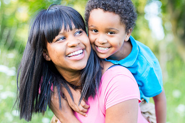 istock Mother and Son Playing Outdoors in Nature 467120836