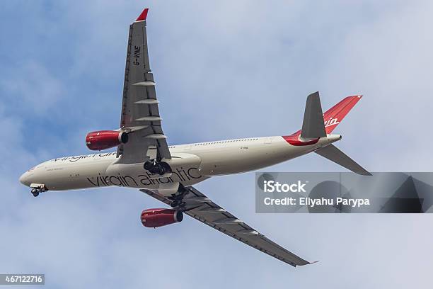 Airbus 330 Virgin Atlantic Arrives At Jfk International Airport Stock Photo - Download Image Now