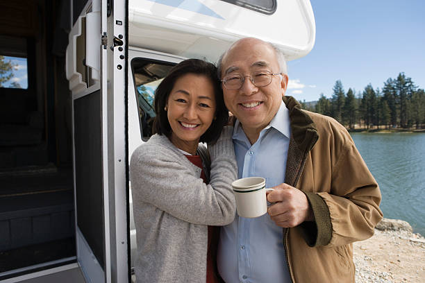 Senior Couple on Road Trip Senior Couple on Road Trip motor home photos stock pictures, royalty-free photos & images