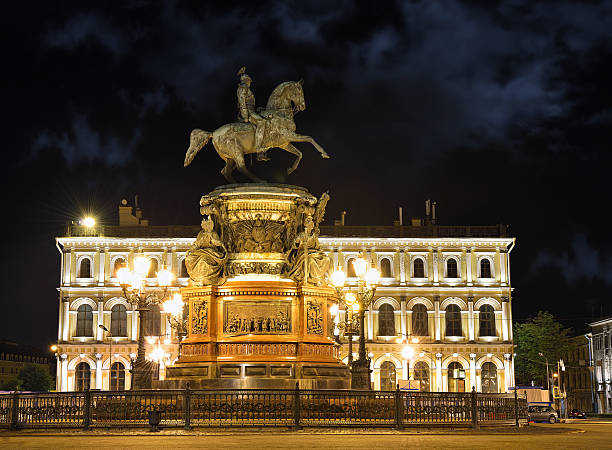 Monument of Piter First, Medniy horseman, in Saint-Petersburg, n stock photo