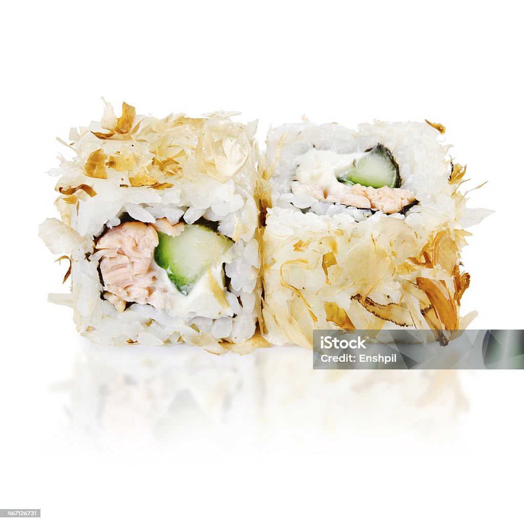 traditional fresh japanese sushi rolls on a white background Appetizer Stock Photo