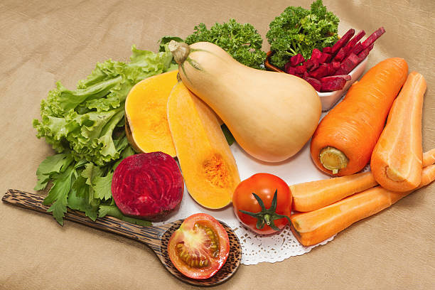 istock Assortment of fresh vegetables with Beetroot  salad 467127067