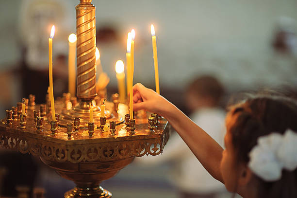 istock Candles in christian church ortodox peaceful interior 467127852