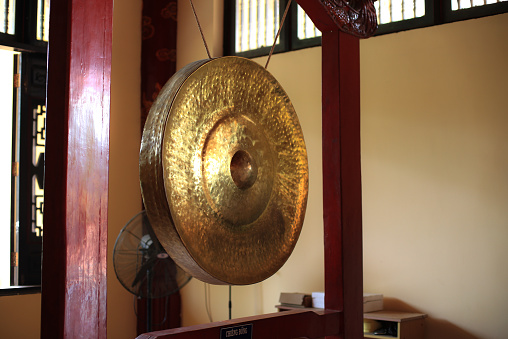 Seoul, South Korea:  'beopgo' Dharma drum - made of cow skin, its the sound is considered to be an echo of Buddha's teachings and it is believed that the sound will deliver all animals to enlightenment, liberating all sentient beings in the universe - Jogye Order of Korean Buddhism.