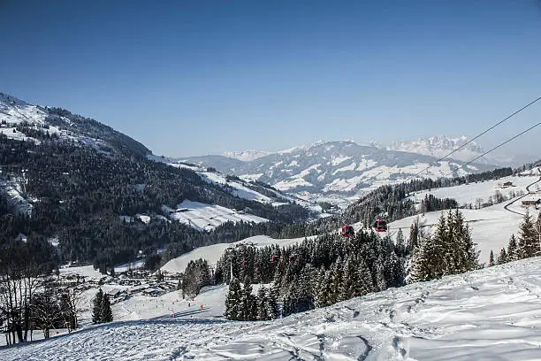 Powder hill with Gondola. Kirchberg in Tirol