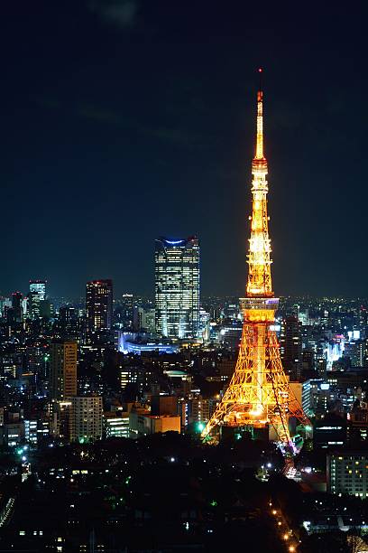 istock Tokyo area dense building nightscape and Tokyo tower 467128492