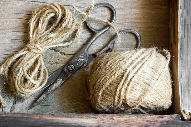 Hemp rope and scissor