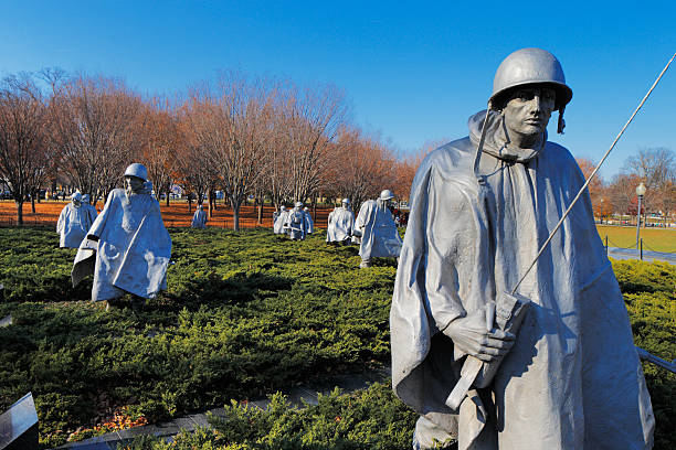The Korean War Veterans Memorial in Washington DC, USA Washington DC, USA - November 29, 2013: The Korean War Veterans Memorial in Washington DC, USA. It commemorates those who served in the Korean War, located in West Potomac Park, southeast of the Lincoln Memorial. maryland us state photos stock pictures, royalty-free photos & images