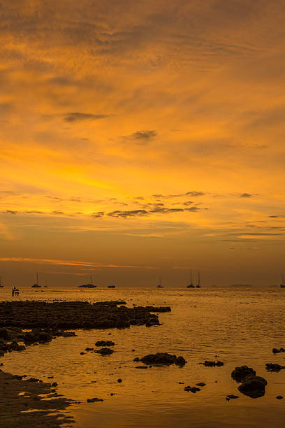 istock Romantic incredible sunset at gorgeous tropical lagoon 467132390