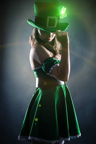 woman dressed as leprechaun