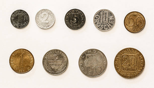 istock Old Austrian Coins: 1-2-5-10-50 Groschen / 1-5-10-20 Schilling 467133935