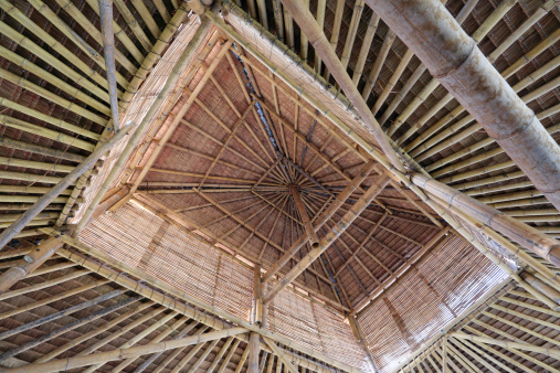 Building roof from a bamboo