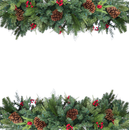 Garland frame isolated on white