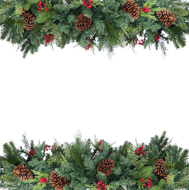 garland quadro - christmas frame wreath garland - fotografias e filmes do acervo