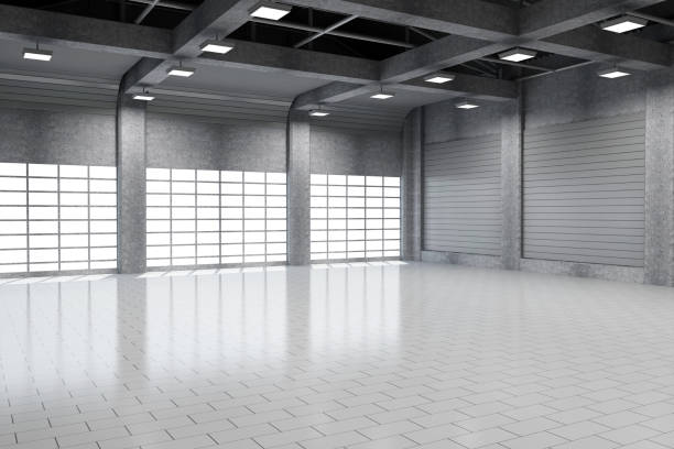 istock Interior of a modern storehouse with large windows 467139828