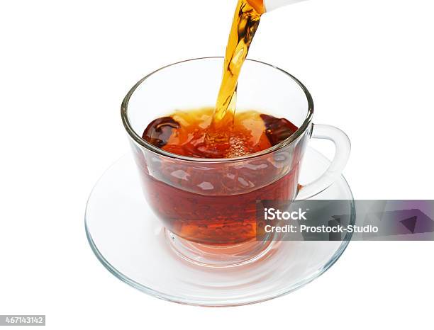 Pouring Tea Cup Stream Isolated Stock Photo - Download Image Now - 2015, Afternoon Tea, Breakfast