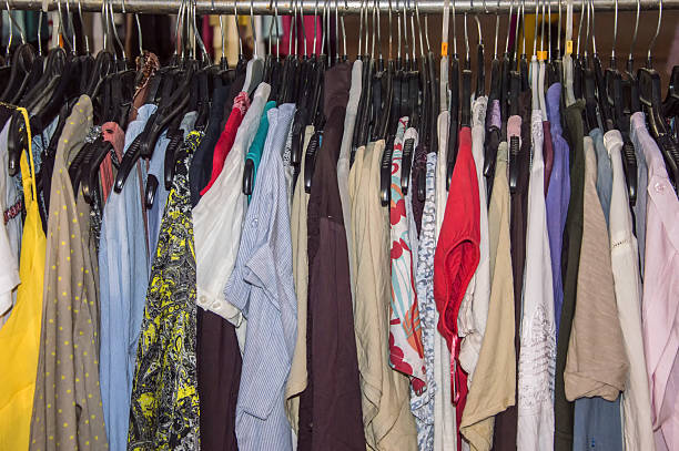 istock Hanging clothes on sale 467147890