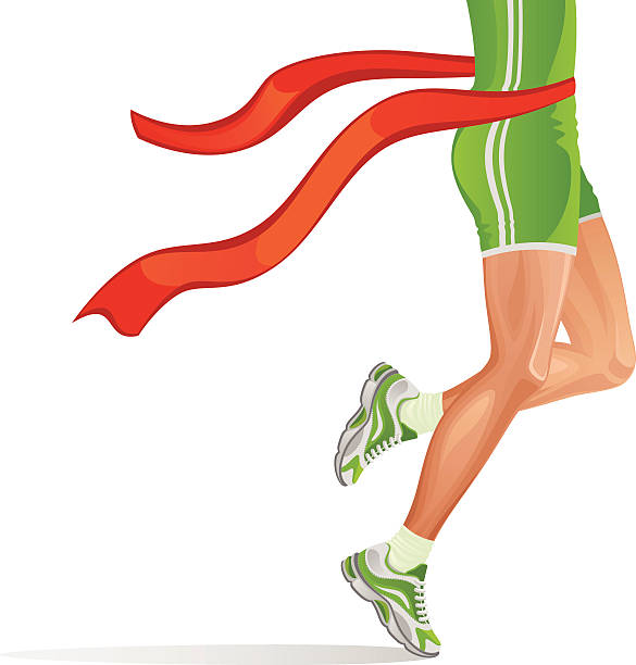 ilustrações de stock, clip art, desenhos animados e ícones de runner vencedor - running athlete staircase teenager