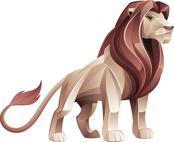 Vector illustration of Proud lion