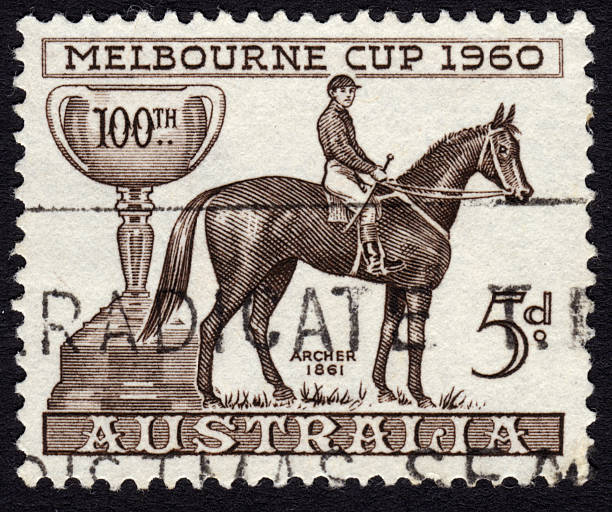 istock Postage stamp honoring the Melbourne Cup horse race 467149113