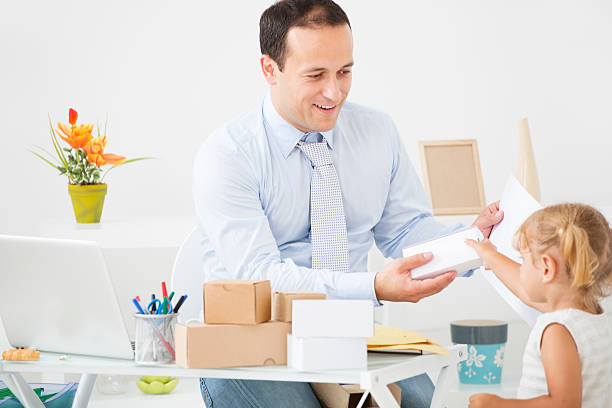 istock Father working at home with daughter. 467151629