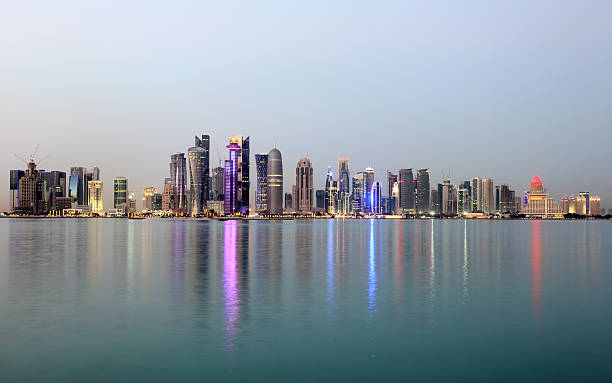 istock Doha downtown at dusk, Qatar 467154559