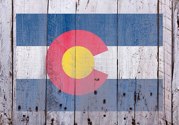 istock Flag on Colorado on Rustic Worn Wood 467156658