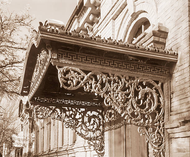 Cast iron Fronton above main entrance to the old building.