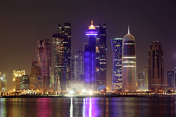 istock Doha skyline at night. Qatar 467159211