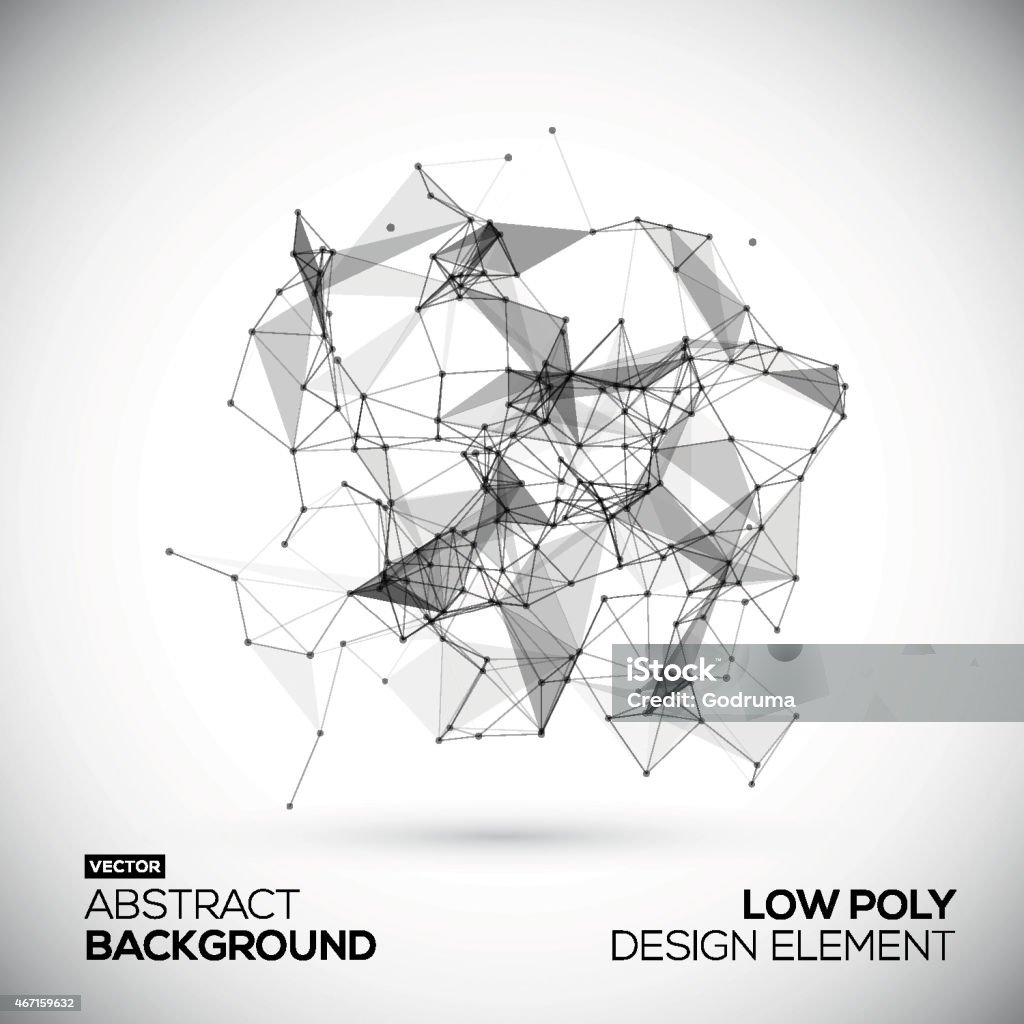 Abstract low poly geometric technology vector design element. Connection structure. Abstract low poly geometric technology vector design element. Connection structure. Vector data science background. Polygonal vector background. Angle stock vector
