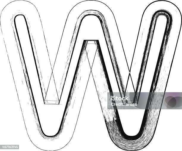 Grunge Font Letter W Stock Illustration - Download Image Now - Abstract, Alphabet, Alphabetical Order