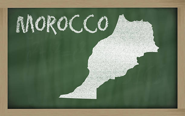 istock outline map of morocco on blackboard 467163442