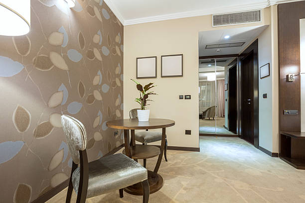 istock Elegant hotel room interior 467169530
