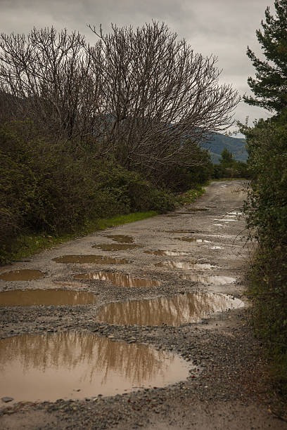 istock Spring roads after heavy rain at Evbia, Greece 467171706