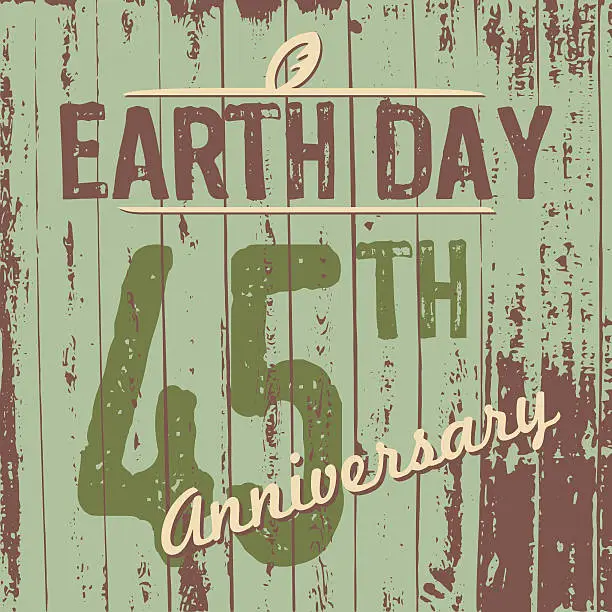 Vector illustration of Earth Day's 45th anniversary