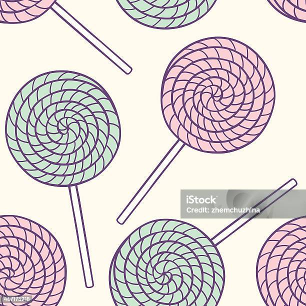 Sweet Candies Seamless Pattern Stock Illustration - Download Image Now - 2015, Abstract, Bakery