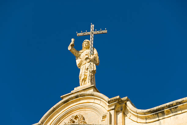 Low angle view of a statue on a church, Our Lady of Victory Church, Naxxar, Malta
