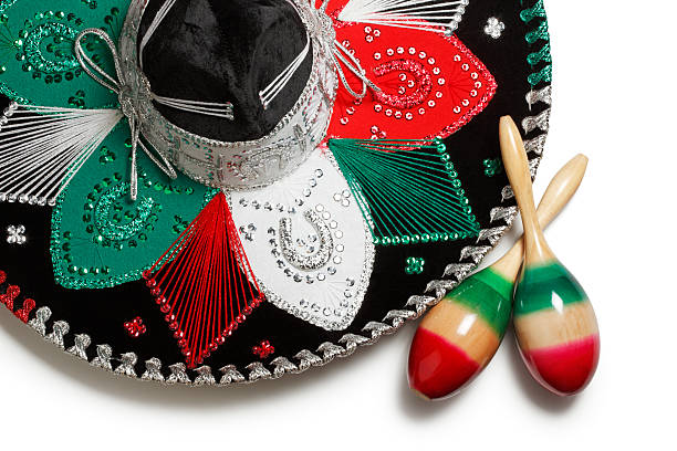 istock Multi Colored Sombrero With Maracas Isolated On White Background 467179568